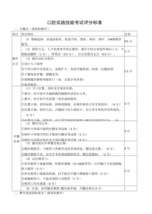 口腔实践技能考试评分标准.docx