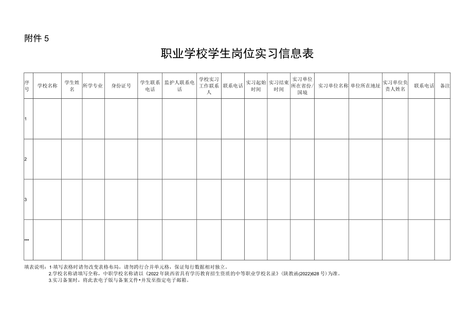 职业学校学生岗位实习信息表.docx_第1页