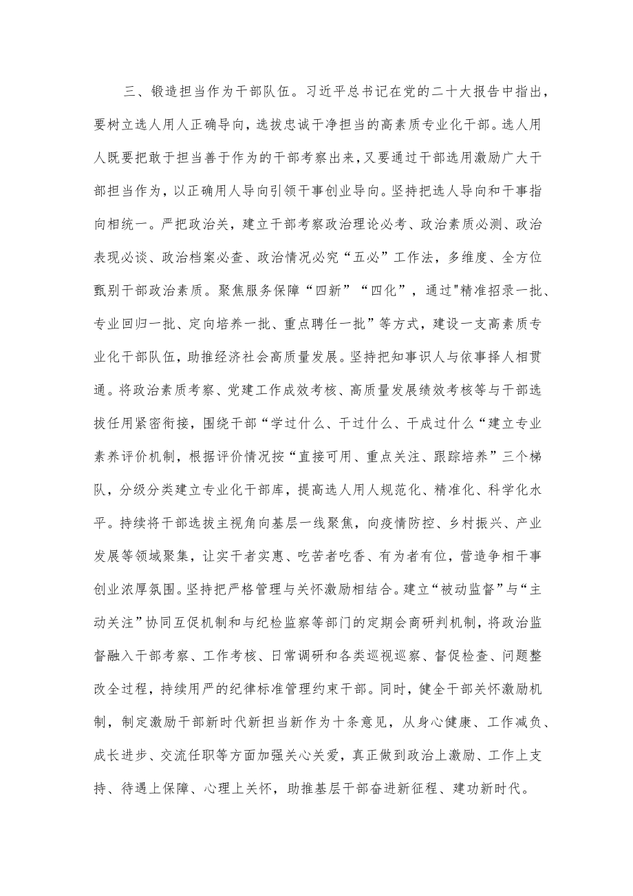 组织部长贯彻落实二十大会议精神发言提纲.docx_第3页