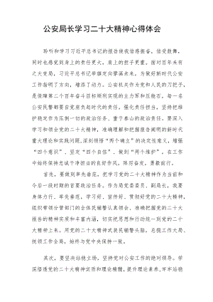 公安局长学习二十大精神心得体会.docx