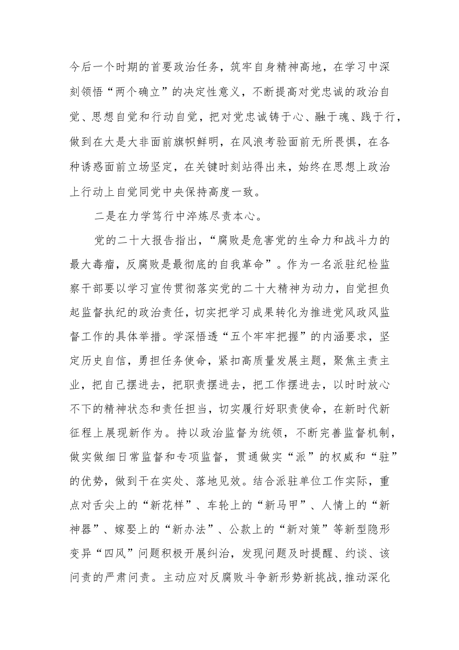 公安纪检监察组组长学习党的二十大精神心得体会.docx_第2页