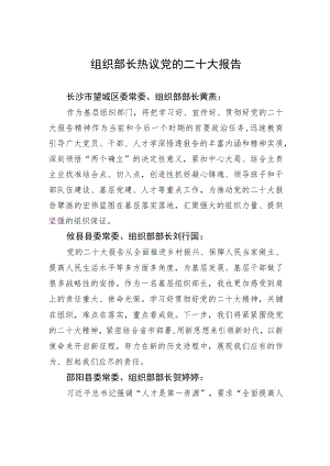 组织部长热议党的二十大报告.docx