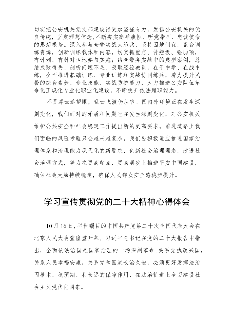 森林公安民警学习宣传贯彻党的二十大精神心得体会五篇范例.docx_第3页