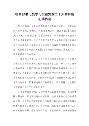 检察部书记员学习贯彻党的二十大精神的心得体会.docx