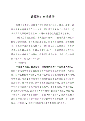 砥砺初心++奋楫笃行——深入学习党的二十大精神.docx