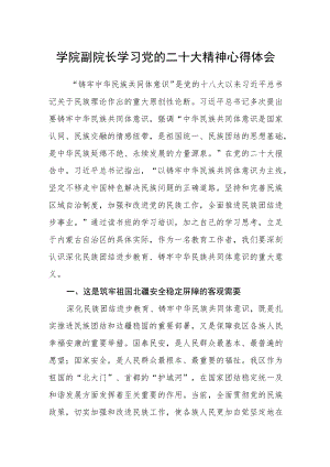 学院副院长学习党的二十大精神心得体会.docx