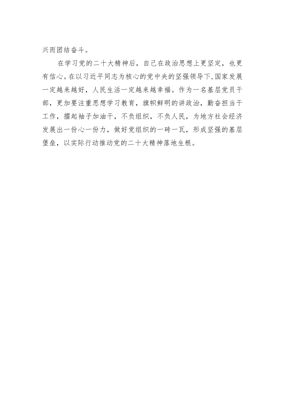 XX镇党委副书记、政协工作联络组组长学习二十大精神心得体会（1219）.docx_第2页