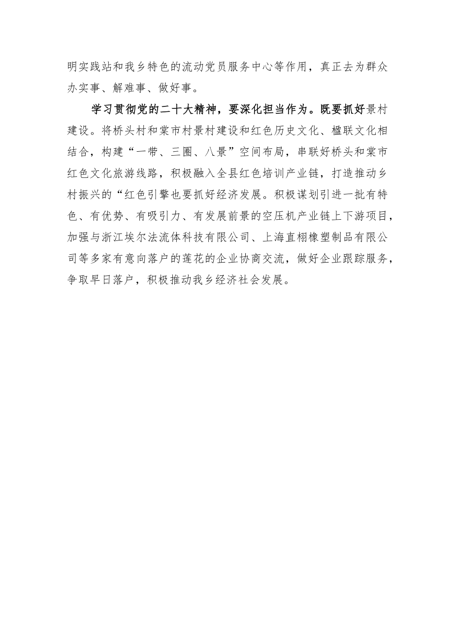 XX乡党委书记谈学习宣传贯彻党的二十大精神（1129）.docx_第3页