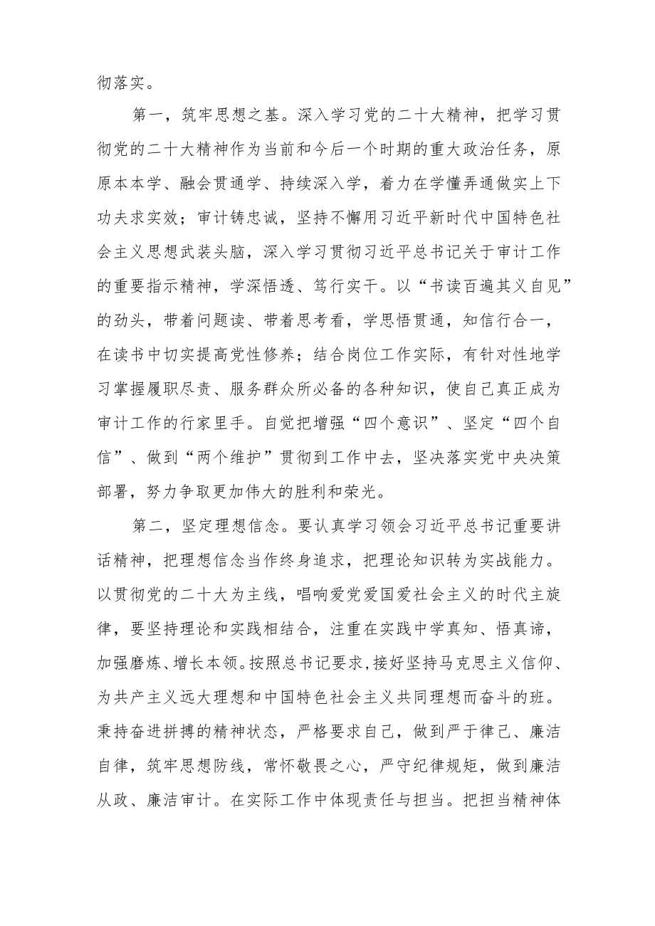 审计局党员干部学习党的二十大精神研讨心得体会发言材料共六篇.docx_第2页