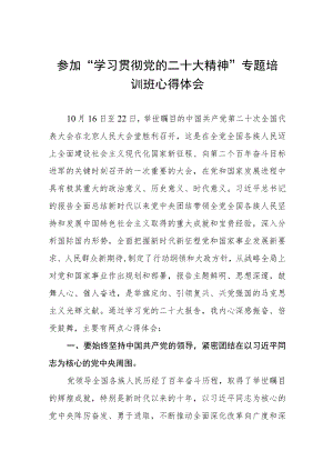 大学财务处处长参加“学习贯彻党的二十大精神”专题培训班心得体会五篇.docx