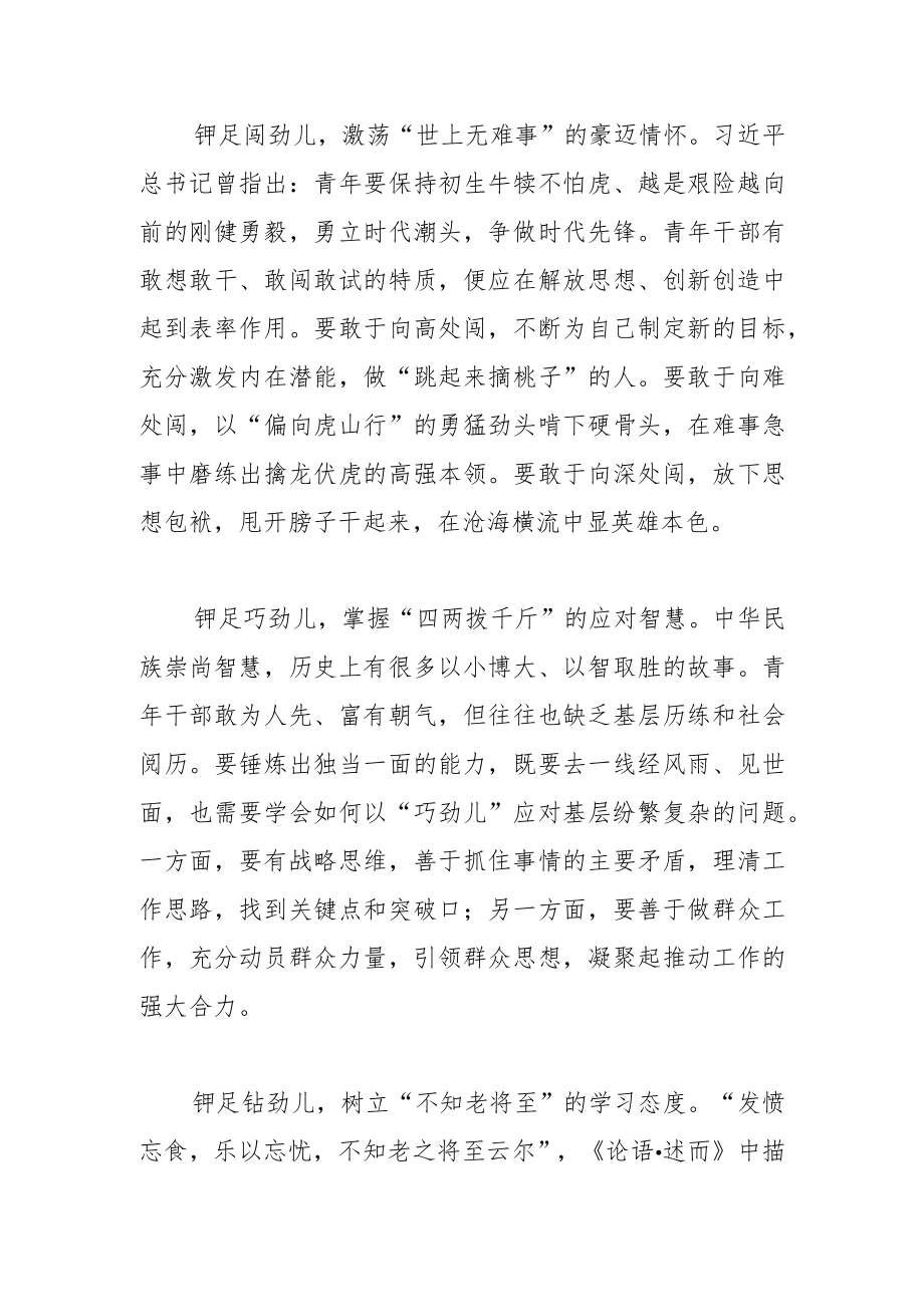 【学习党的二十大精神体会文章】青年干部当“铆足劲儿”.docx_第2页