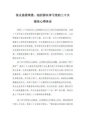 张北县委常委、组织部长学习党的二十大报告心得体会（20221105）.docx