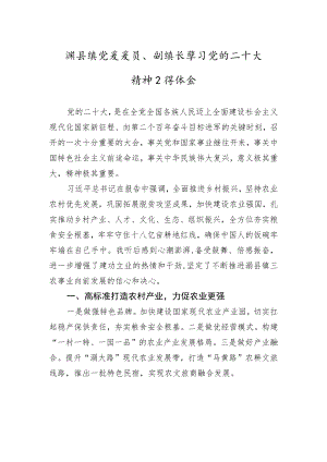 漷县镇党委委员、副镇长学习党的二十大精神心得体会（20221018）.docx