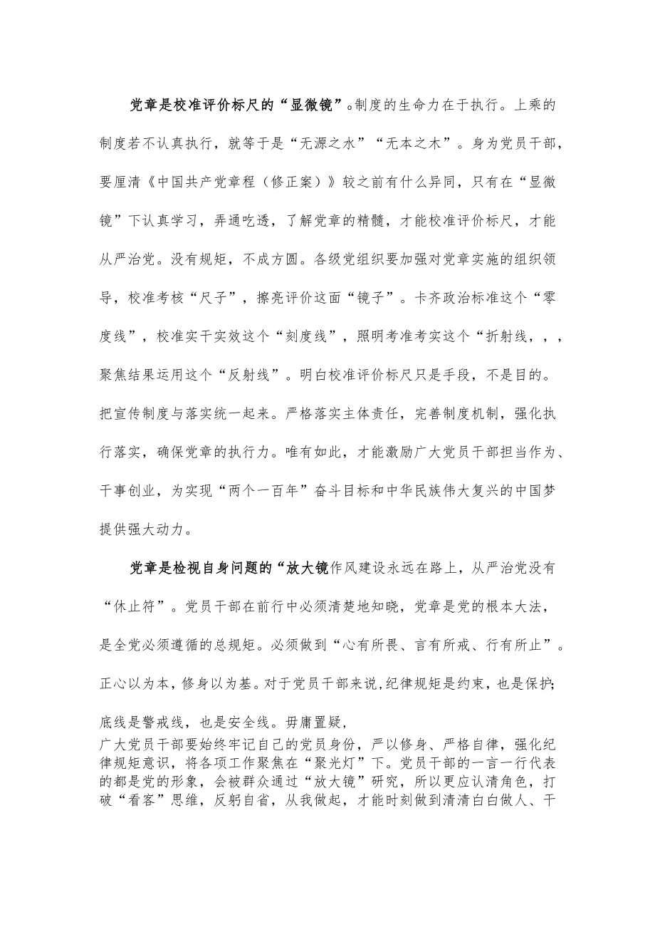 支部大会学习二十大通过的《中国共产党章程（修正案）》发言材料.docx_第2页