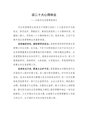 乐陵市应急管理局局长谈二十大心得体会（20221128）.docx