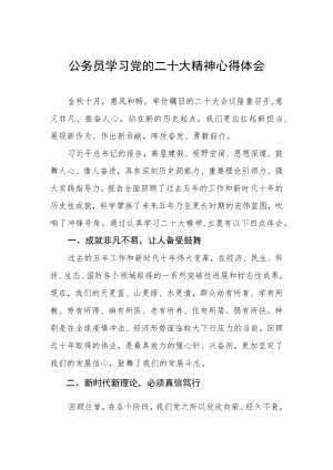 公务员学习党的二十大精神心得体会.docx