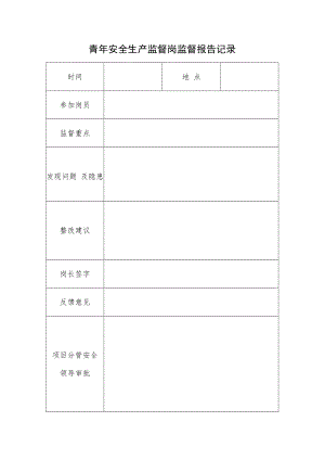 2022《青年安全生产监督岗监督报告记录》模板.docx