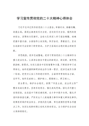 公安民警学习贯彻党的二十大精神心得体会五篇样例.docx