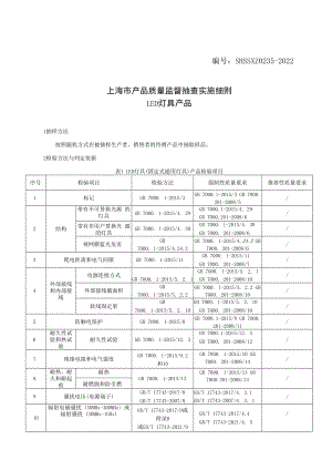 SHSSXZ0235-2022 LED灯具上海市产品质量监督抽查实施细则.docx