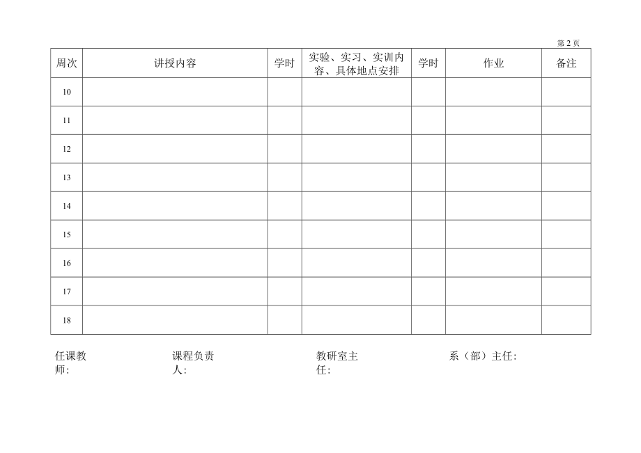 XX科技职业技术学院中高职贯通教育X学年第X学期教学进度表.docx_第2页