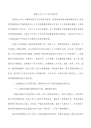 集团公司人才工作总结综述.docx