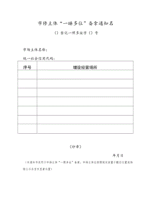 市场主体“一照多址”备案通知书（经营场所）登记管理办法（2022年））.docx