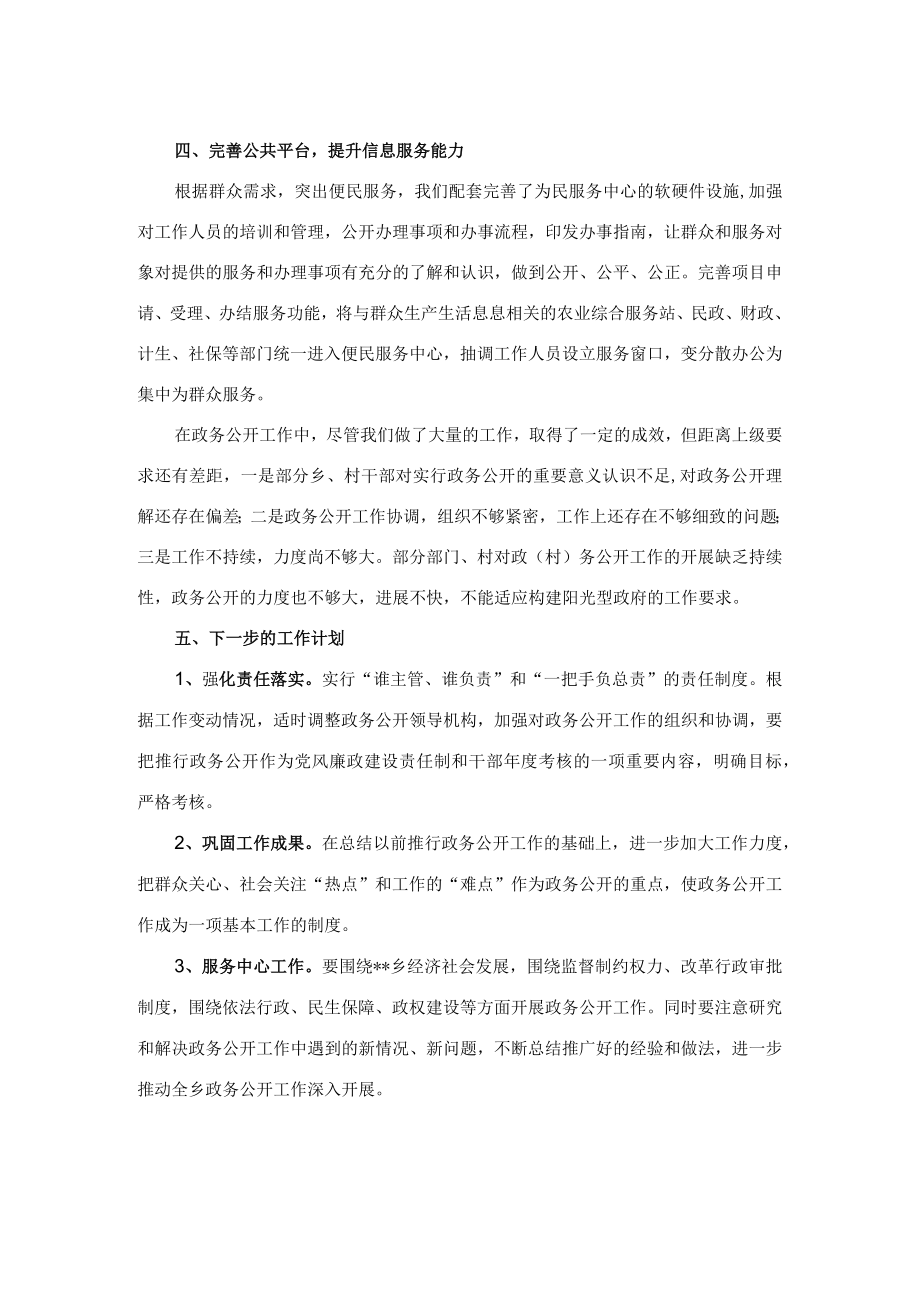 乡2022年度政务公开工作总结.docx_第2页