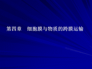 第04章细胞膜与物质的跨膜运输名师编辑PPT课件.ppt