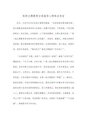 抓好主题教育分类指导心得体会发言.docx