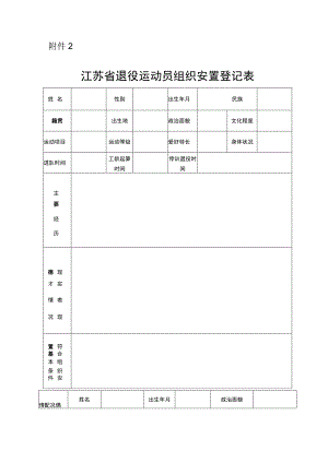 江苏省退役运动员组织安置登记表.docx