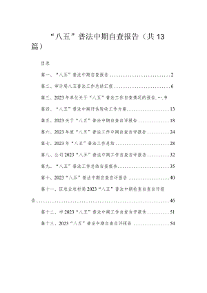 “八五”普法中期自查报告（共13篇）.docx