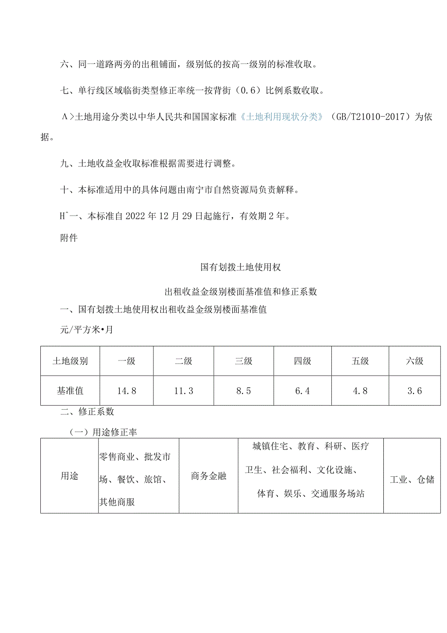 南宁市人民政府关于印发南宁市国有划拨土地使用权出租收益金收取标准的通知.docx_第2页