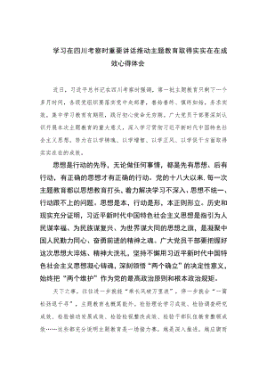 2023学习在四川考察时重要讲话推动主题教育取得实实在在成效心得体会15篇（精编版）.docx