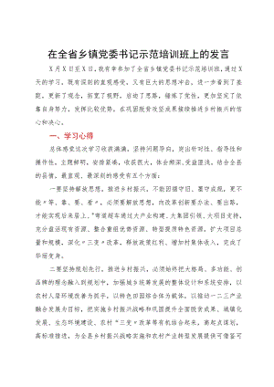 在全省乡镇党委书记示范培训班上的发言.docx