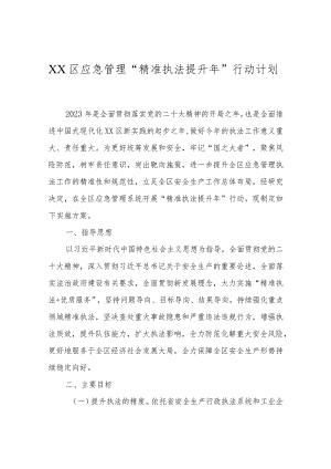 XX区应急管理“精准执法提升年”行动计划.docx