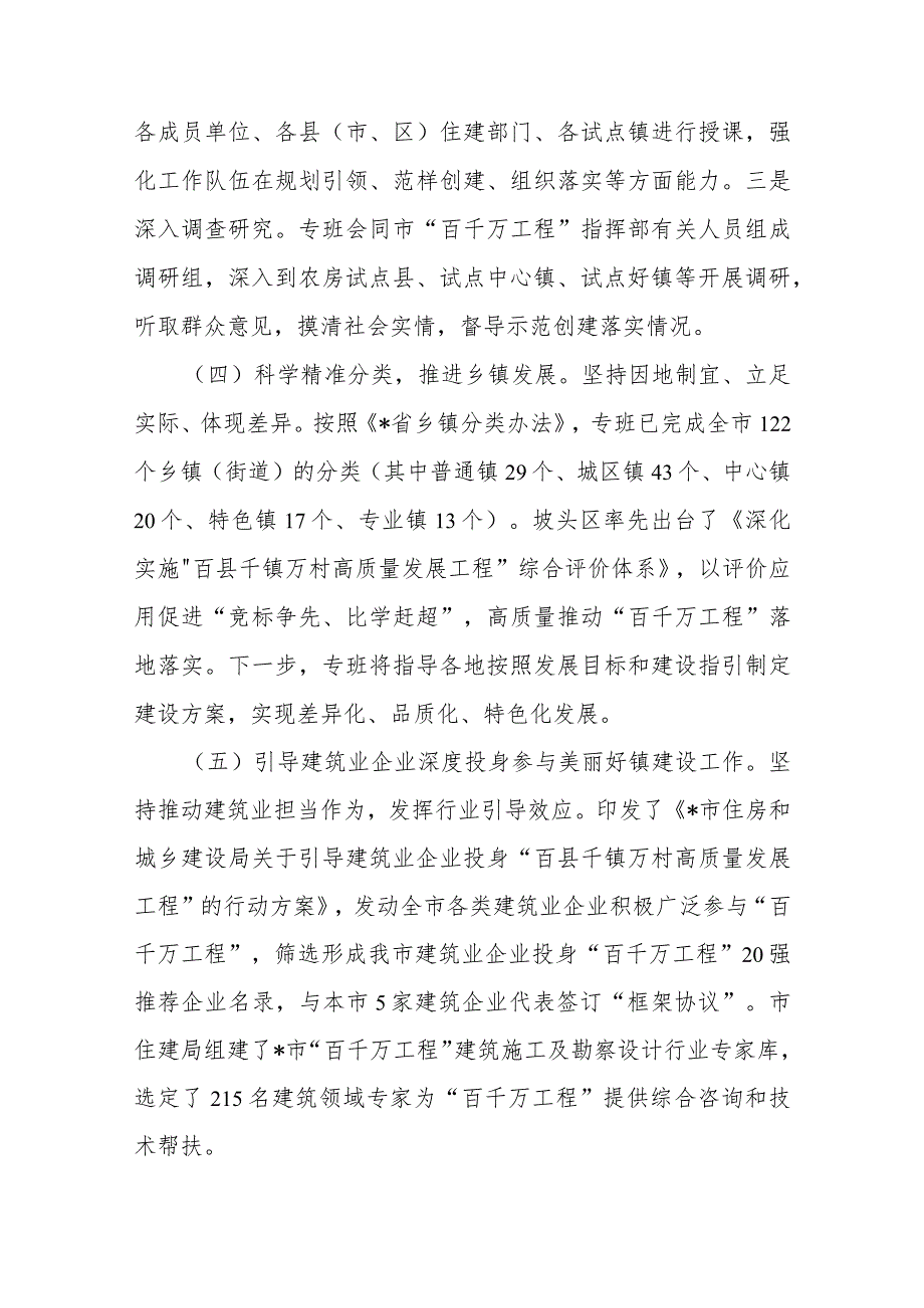 “百县千镇万村高质量发展工程”指挥部城镇建设专班工作开展情况报告(二篇).docx_第3页