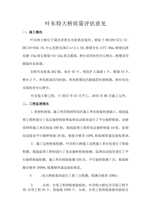 10叶东特大桥质量评估意见.docx