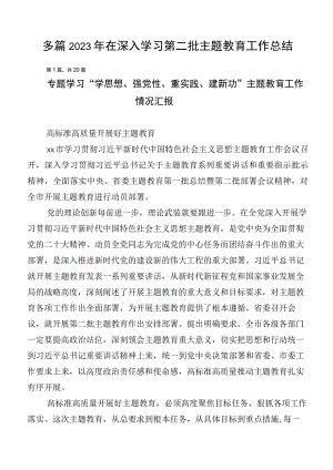 多篇2023年在深入学习第二批主题教育工作总结.docx