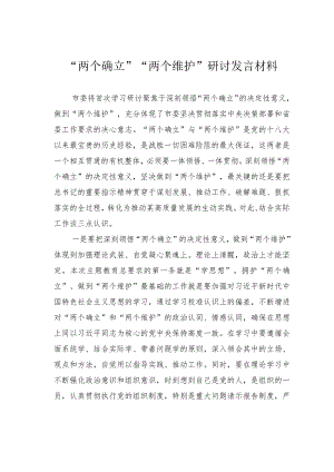 “两个确立”“两个维护”研讨发言材料.docx