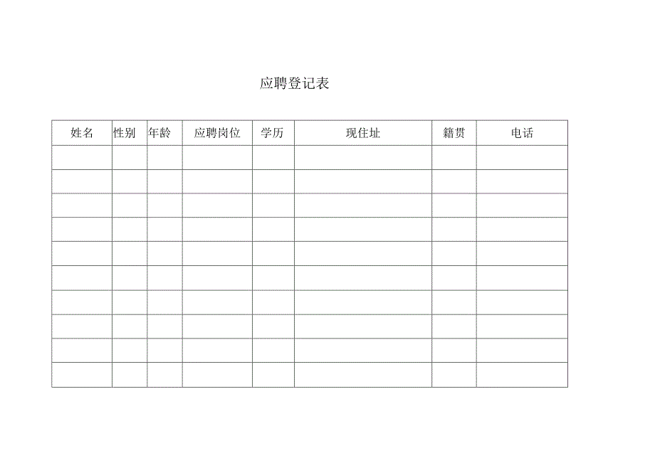 XX材料有限公司应聘登记表（2023年）.docx_第1页