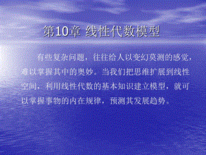 第10章线性代数模型.ppt