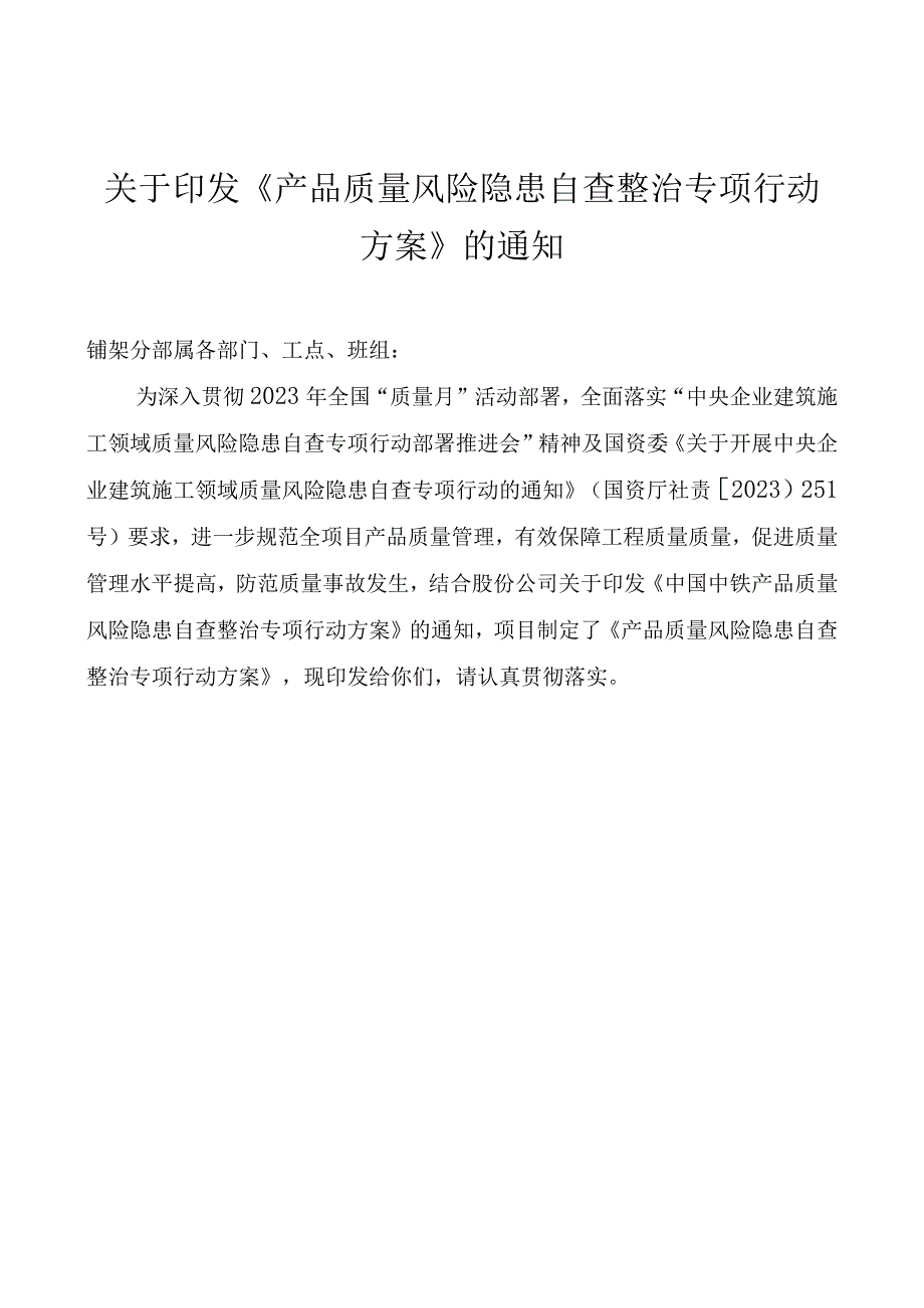 产品质量风险隐患自查整治专项行动方案.docx_第1页