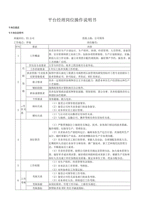 平台经理岗位操作说明书.docx