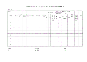 育龄女性干部职工计划生育基本情况登记册word模板.docx