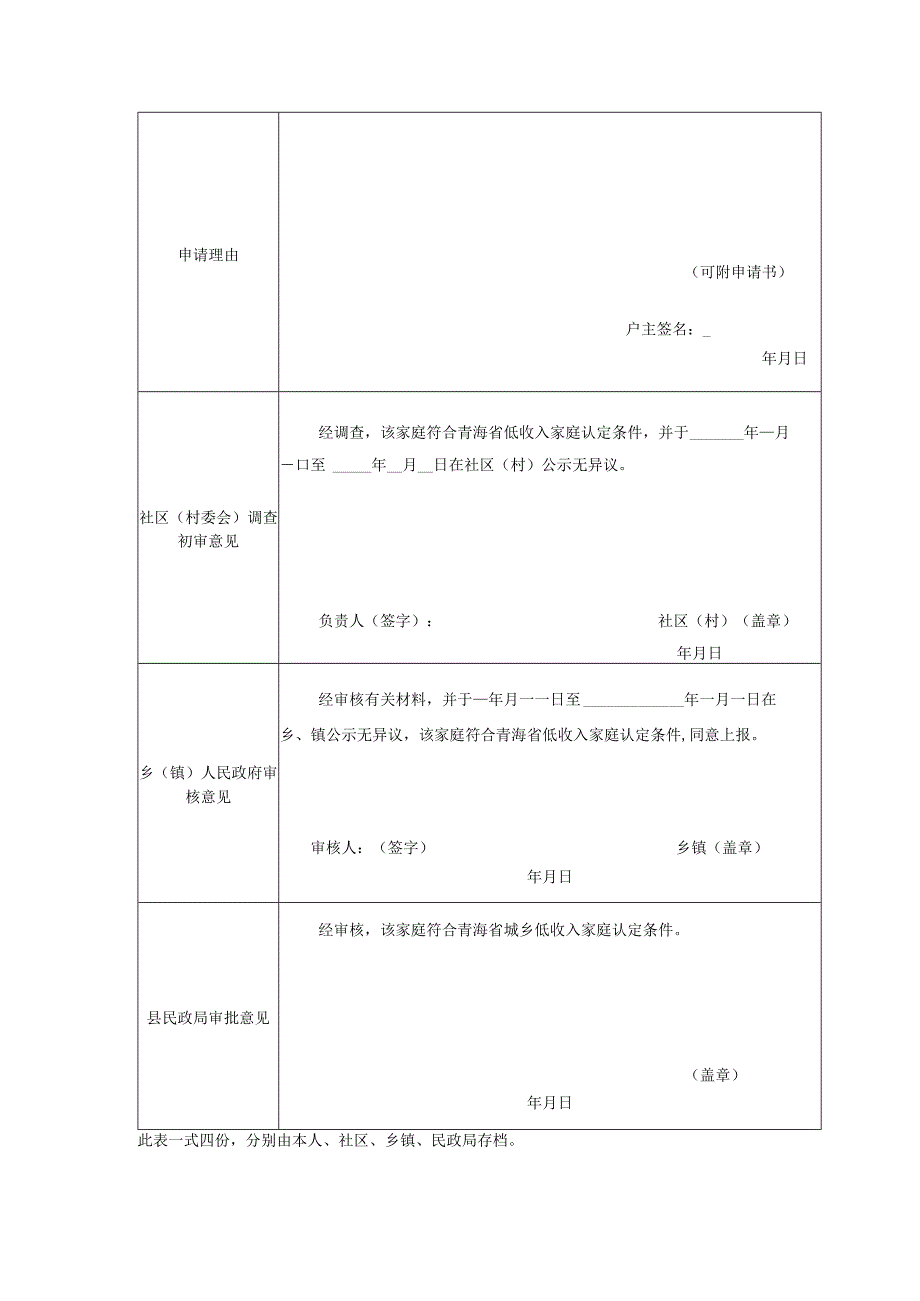 青海省城乡低保家庭认定申请审批表.docx_第2页