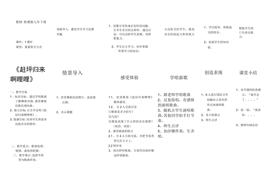 《（演唱）赶圩归来啊哩哩》教学设计1-七年级下册音乐【桂教版】.docx_第1页