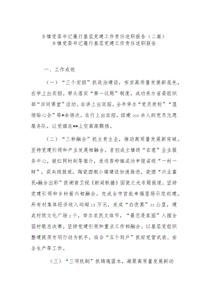 乡镇党委书记履行基层党建工作责任述职报告(二篇).docx