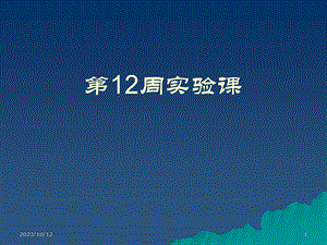 第12周实验课ppt课件名师编辑PPT课件.ppt