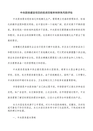 中央厨房建设项目的投资回报率和财务风险评估.docx