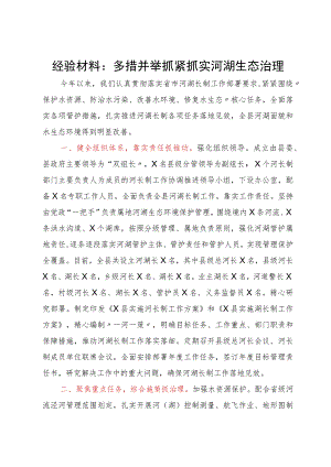 经验材料：多措并举抓紧抓实河湖生态治理.docx